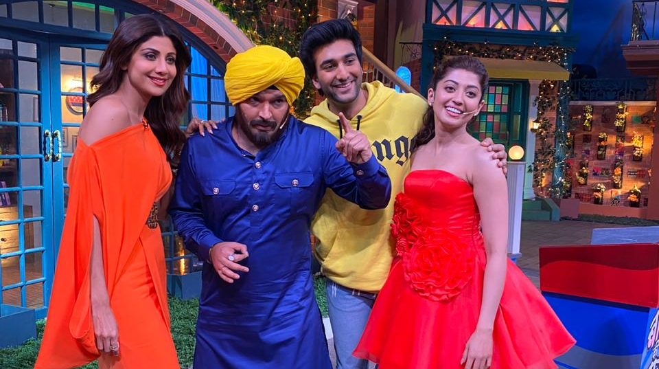 Meezaan, Shilpa Shetty & Pranitha Subhash at The Kapil Sharma Show for a special episode of their upcoming film Hungama 2