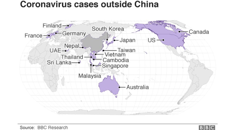 The new Coronavirus has spread across China and to at least 16 Countries Globally