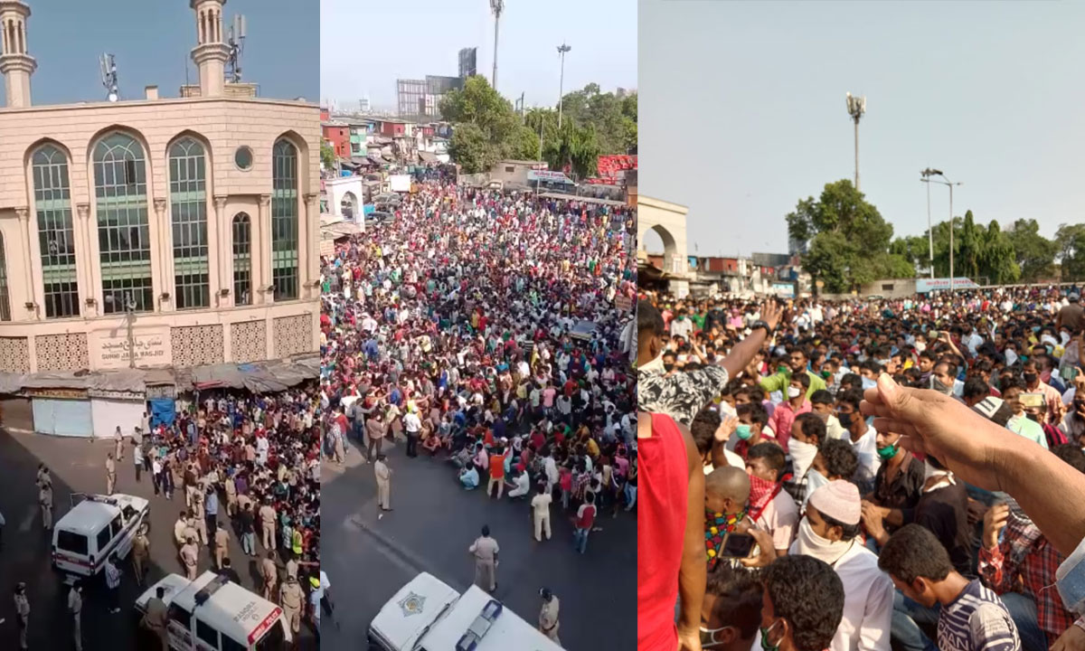 Migrant Workers Gathered Outside Bandra Station Demands Transport To Return To Their States, Hours After PM Modi Announced An Extension