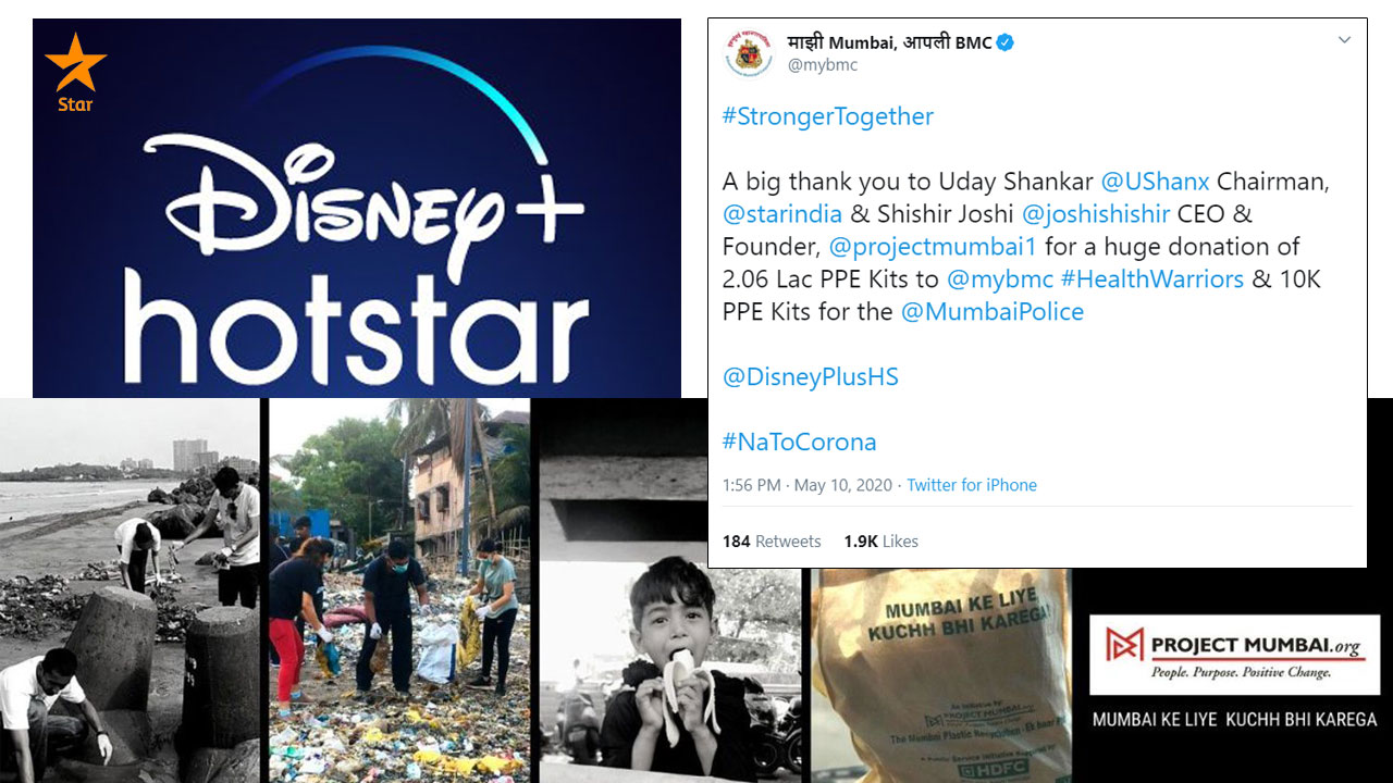 In pandemic Covid-19, Star India, Disney+Hotstar, Project Mumbai support BMC and Mumbai Police