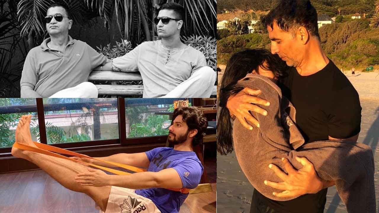 Vicky, Akshay and Varun’s posts on Father’s and Yoga day