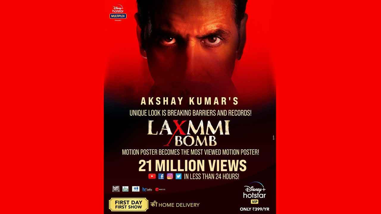 Akshay Kumar’s transformation from Laxman  to Laxmmi gets thumbs up, Laxmmi Bomb poster becomes most viewed motion poster