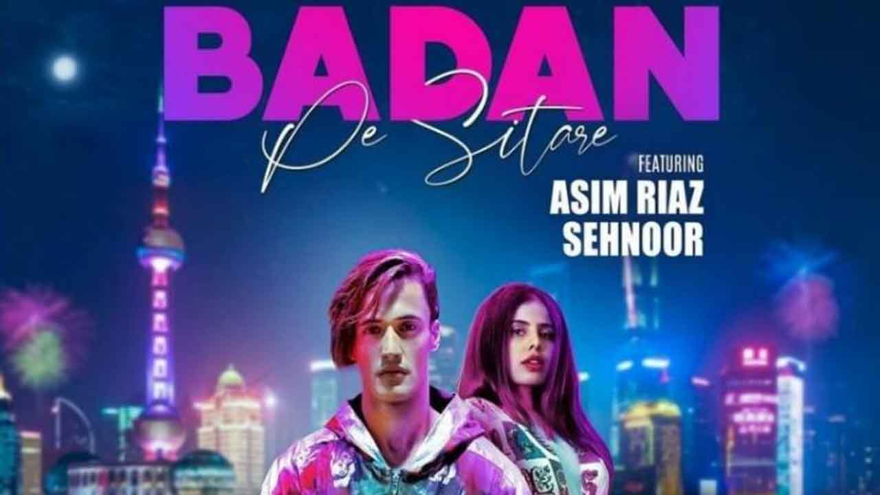 Retro music video Badan Pe Sitare’s poster out, features Asim Riaz and Sehnoor