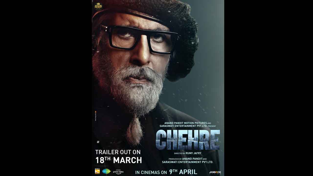 Amitabh Bachchan’s flamboyant ‘Chehra’ in Anand Pandit’s ‘Chehre’ poster