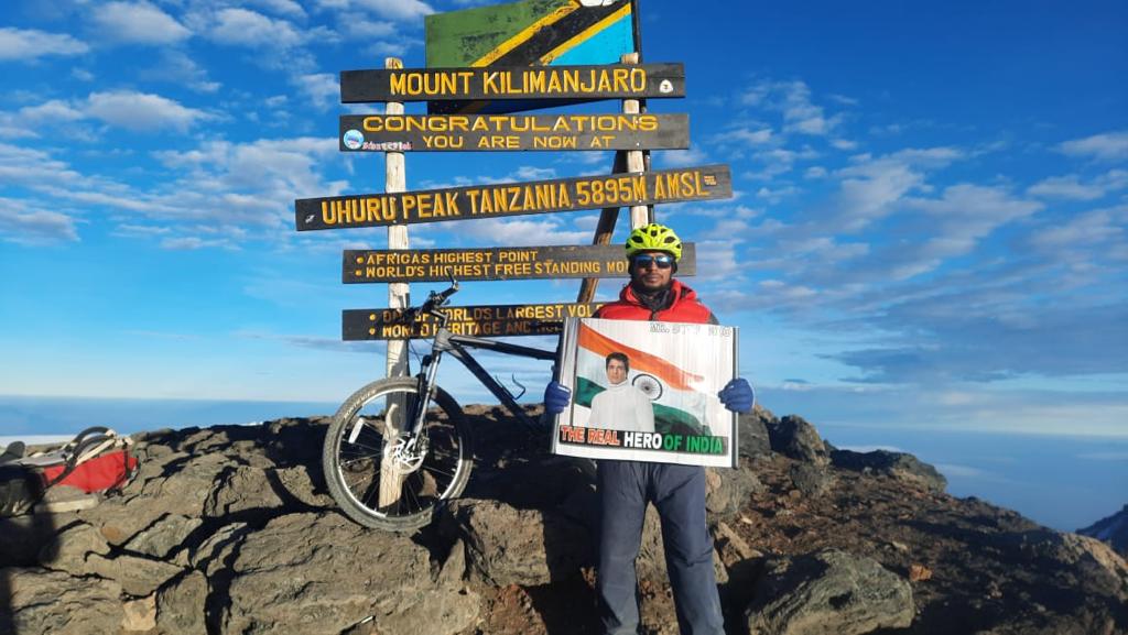 Sonu Sood congratulates mountaineer and #cyclist #UmaSingh who conquered #MTKilimanjaro!