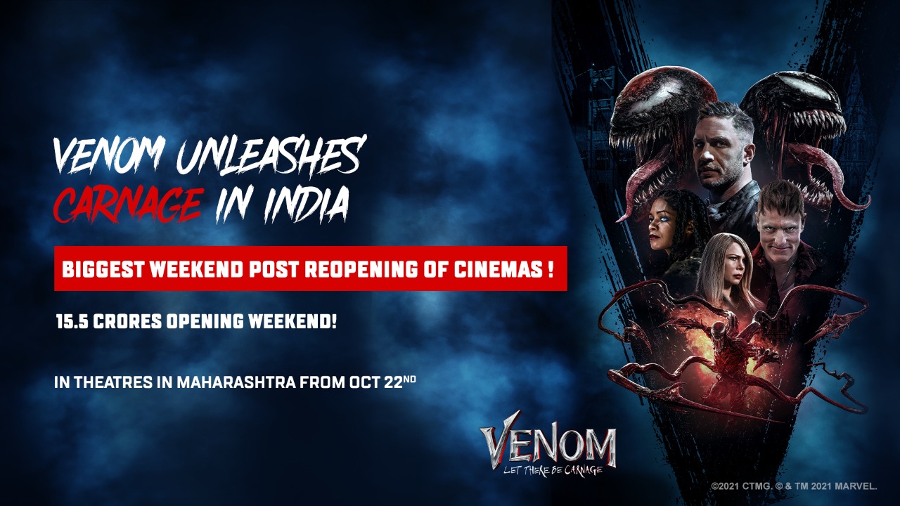 Biggest opening post reopening of cinemas for ‘Venom: Let There be Carnage’!