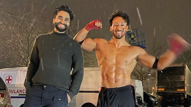 #JackkyBhagnani and #TigerShroff share some ‘chill’ vibes as it snows in London!