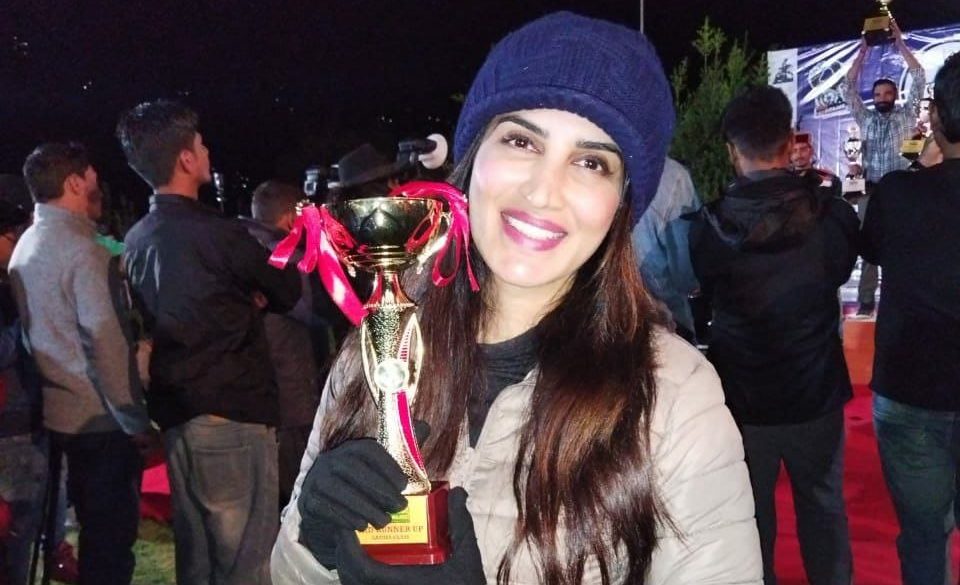 The only actress-biker in the film industry, Smita Gondkar, wins trophy at an International Bike Rally in the Himalayas!