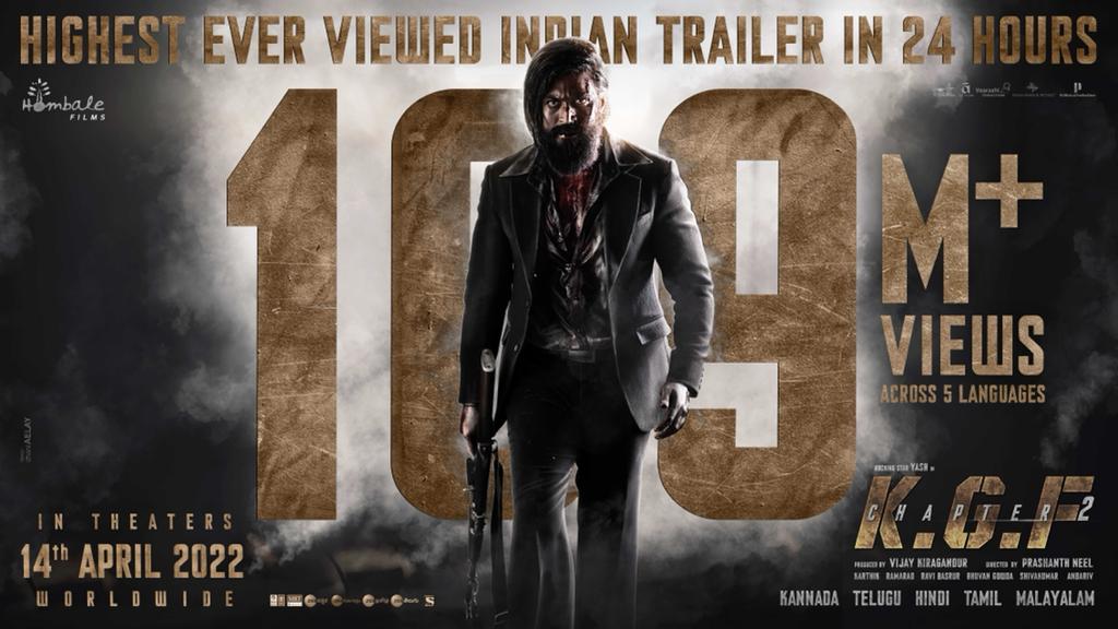 109M+ views in 24 hours for ‘KGF: Chapter 2’ trailer!