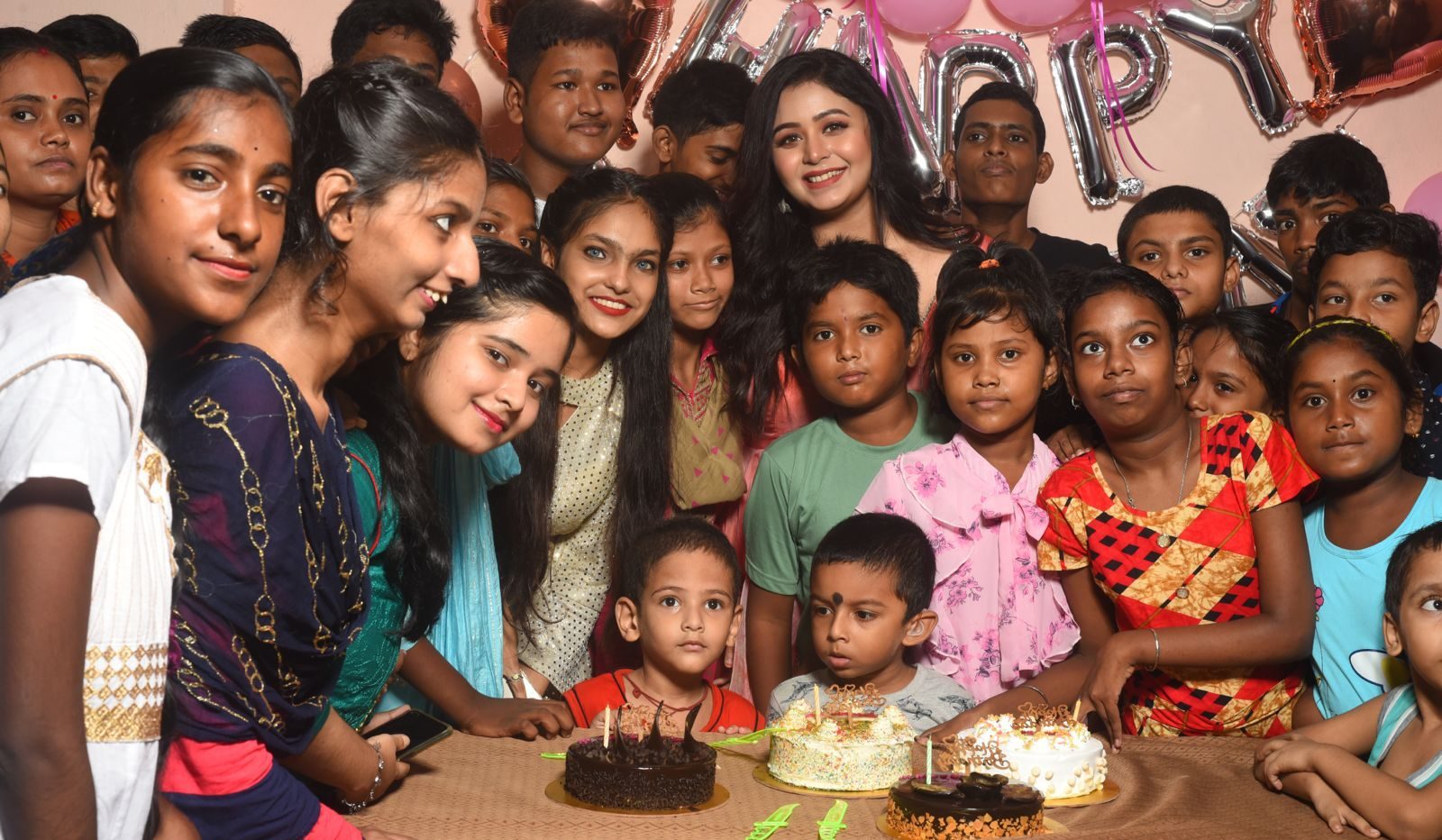 Ritabhari Chakraborty throws a birthday bash for the students in her school!