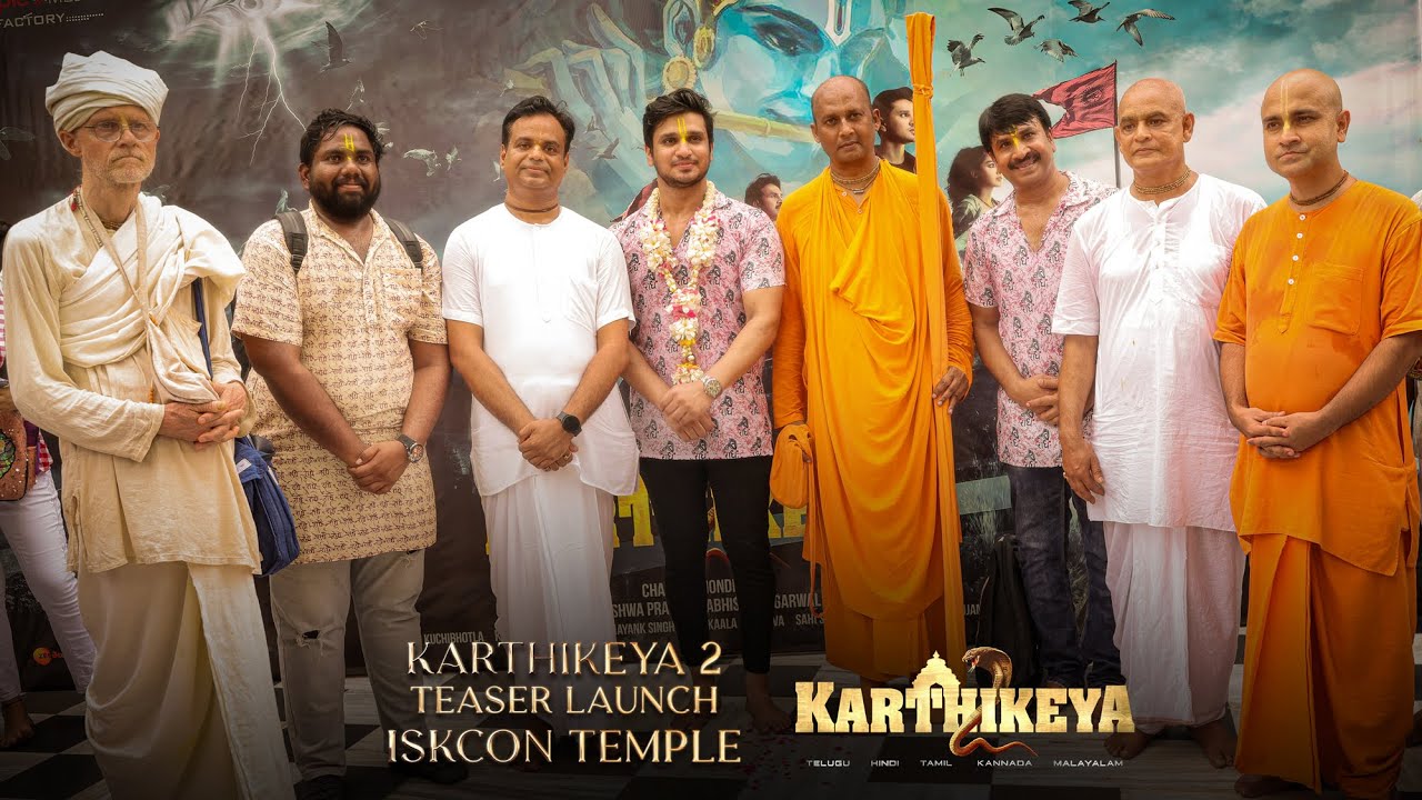 The upcoming Telugu-language Karthikeya 2’s team visits Iskcon Temple!
