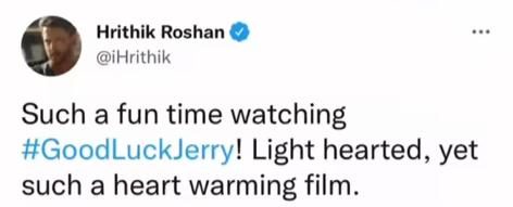 Hrithik Roshan lauhs Janhvi Kapoor’s performance in Goodluck Jerry!