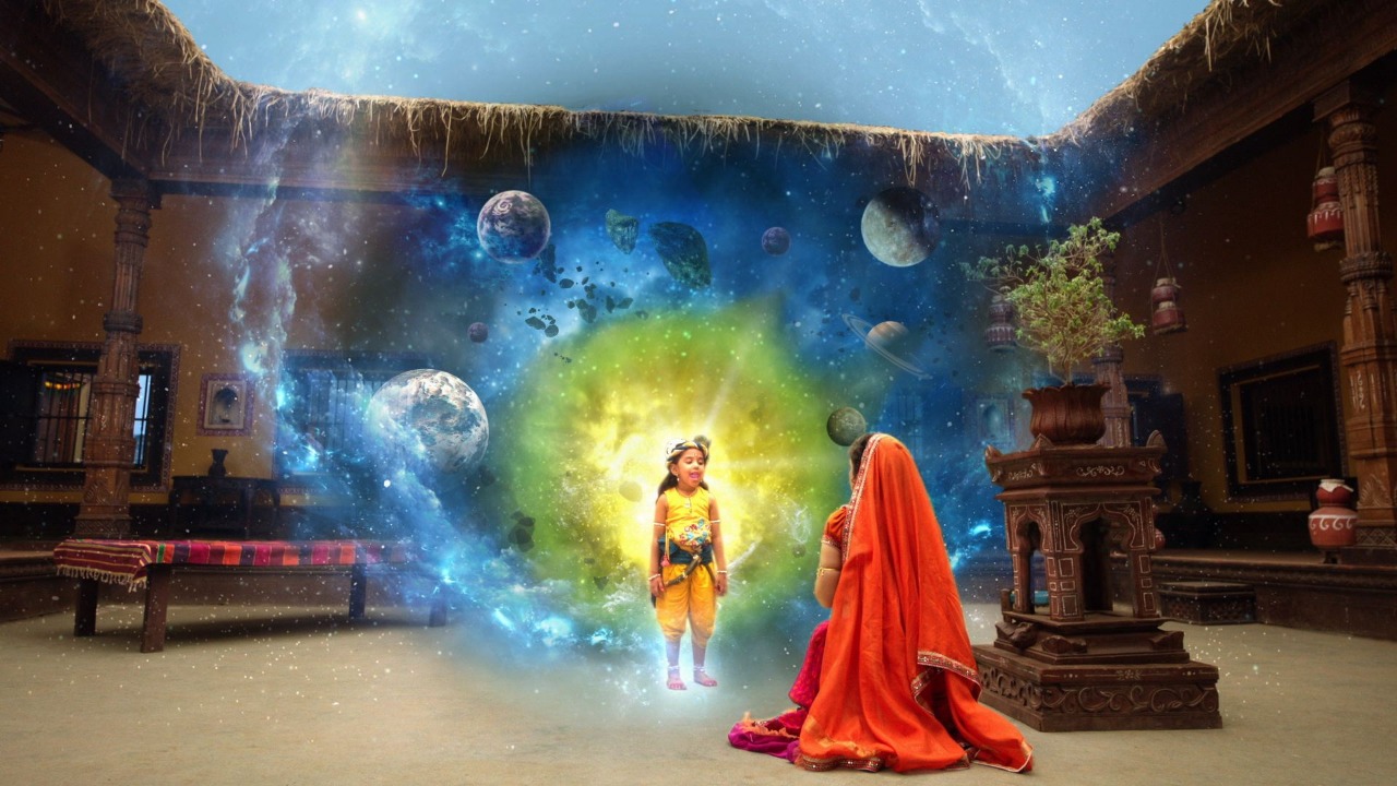 In ‘Yashomati Maiyaa Ke Nandlala’ Maiyaa Yashoda witnesses the entire ‘Brahmaand’ in her Kanha’s mouth!