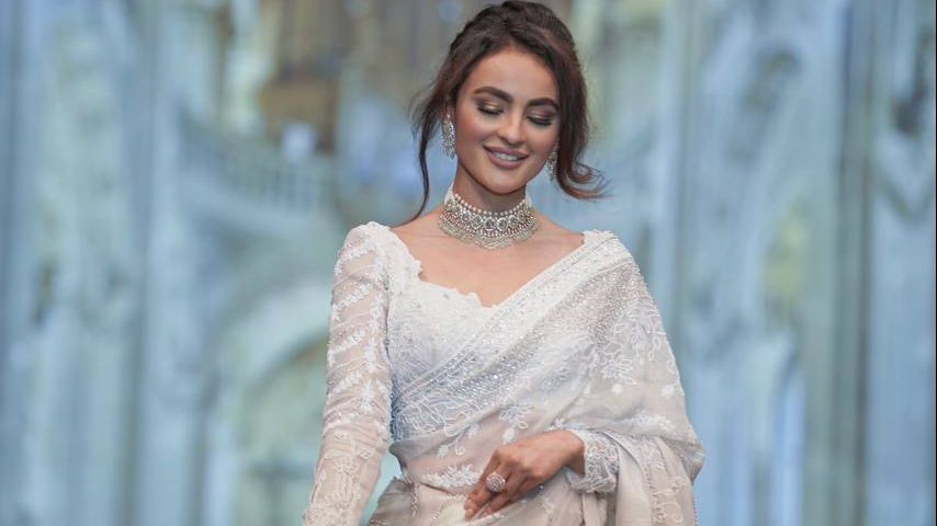Seerat Kapoor exudes charm and royalty in her white saree from Varun Chakkilam’s collection!