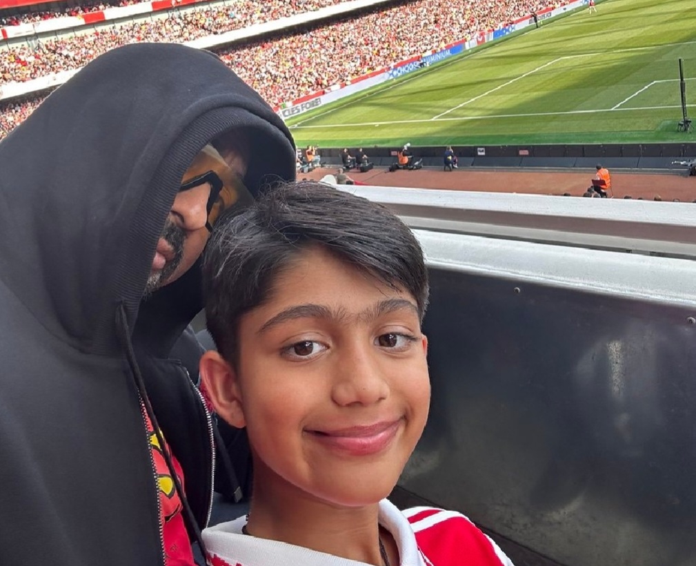 Raj Kundra enjoys a football match with his son in London!