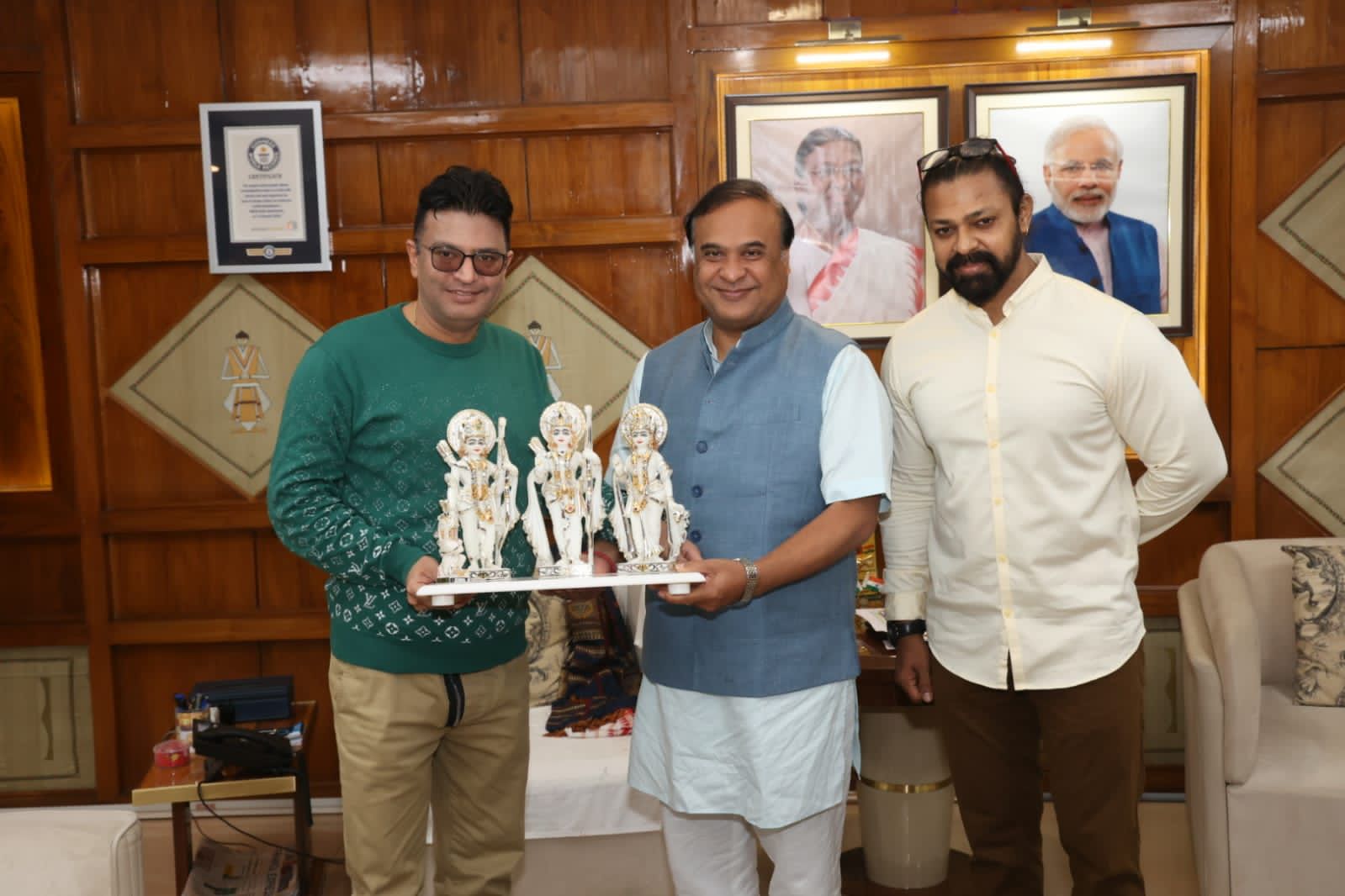 Adipurush’ producer Bhushan Kumar and actor Devdatta Nage meet CM of Assam!