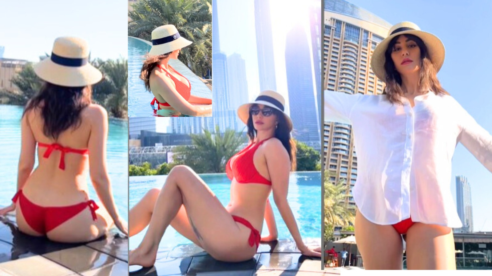 Check out Giorgia Andriani’s scintillating red bikini look!