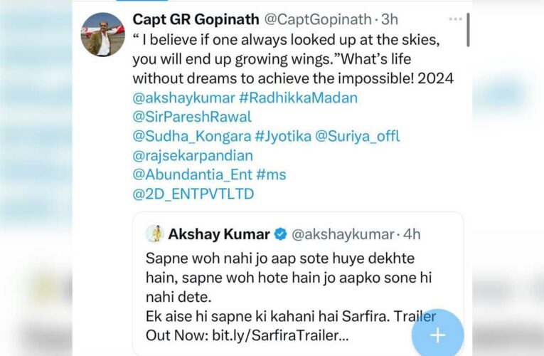 Real life Gopinath and Suriya Lauds Akshay Kumar’s ‘Sarfira’!